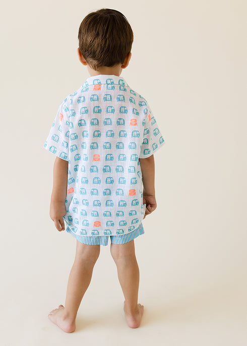 Boys Auto Printed Shirt Set